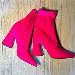 Vibrant Pink Women's Ankle Boots